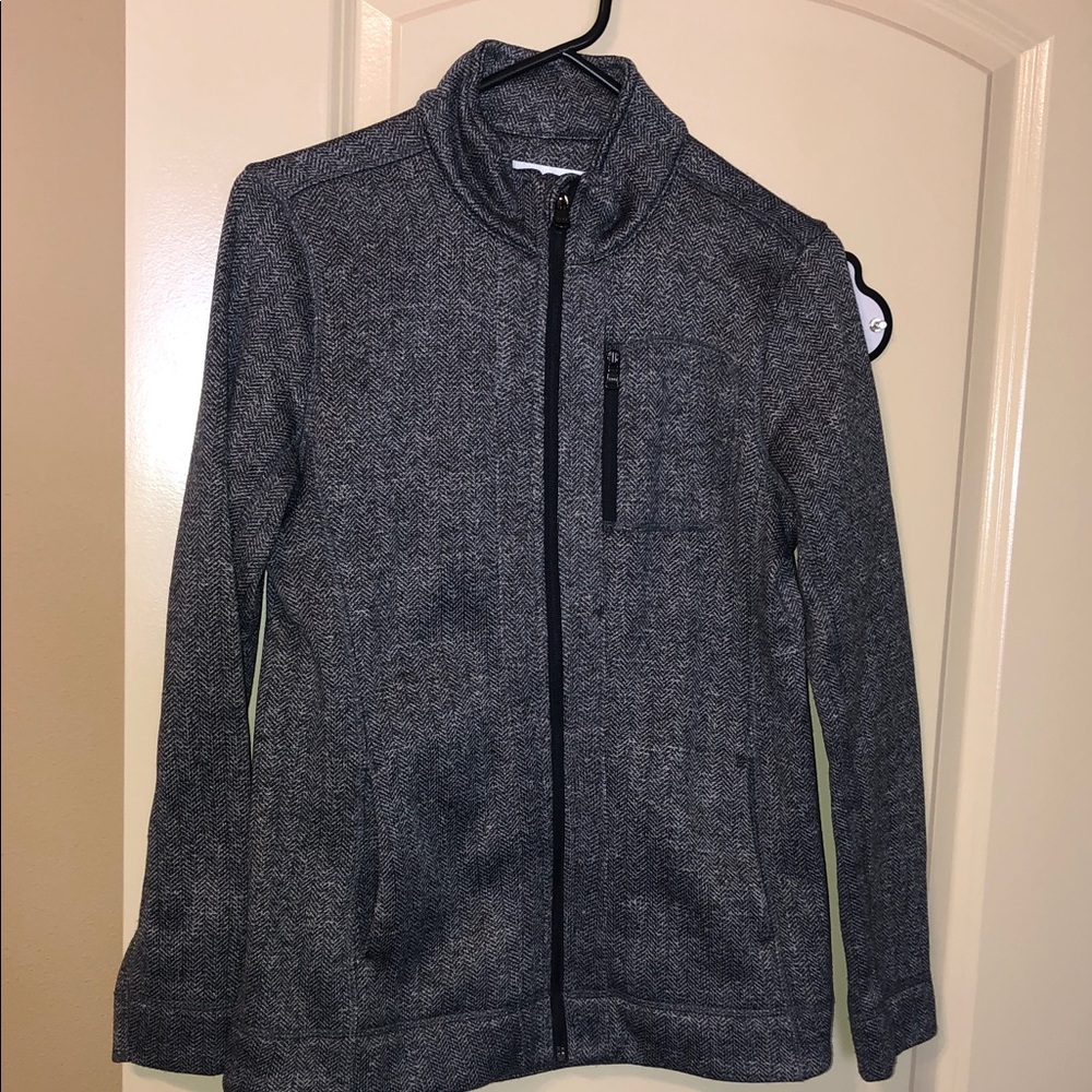Woman’s Gray Full-Zip Jacket - Classic Herringbone